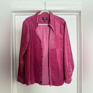 Pink Corduroy Button-Up Shirt